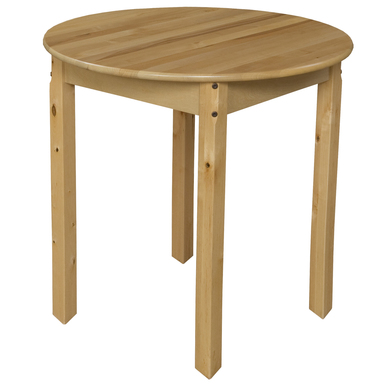 30 In. Round Hardwood Table With 26 In. Legs