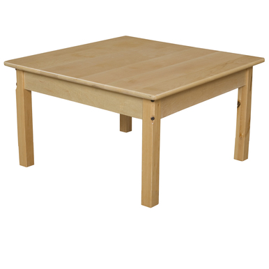 30 In. Square Hardwood Table With 16 In. Legs