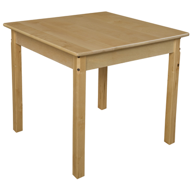 30 In. Square Hardwood Table With 26 In. Legs