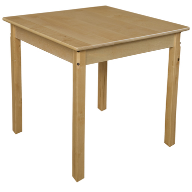 30 In. Square Hardwood Table With 29 In. Legs