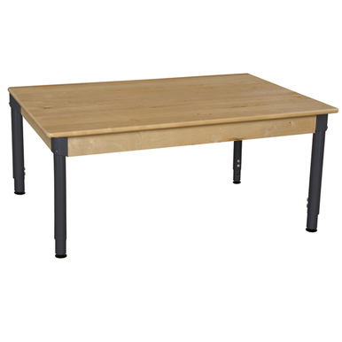 30 X 48 In. Rectangle Hardwood Table With Adjustable Legs 18-29 In.