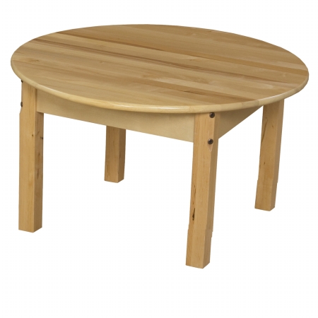 36 In. Mobile Round Hardwood Table With 22 In. Legs