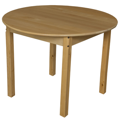 36 In. Round Hardwood Table With 26 In. Legs