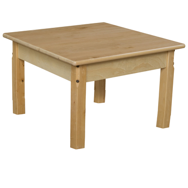 36 In. Mobile Square Hardwood Table With 20 In. Legs