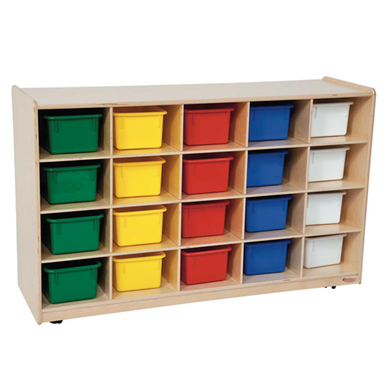 Mobile 20 Tray Storage With Assorted Pastel Trays - Casters Assembled