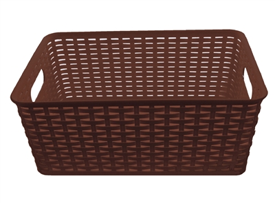 Ba425 Plastic Rattan Storage Basket, Medium