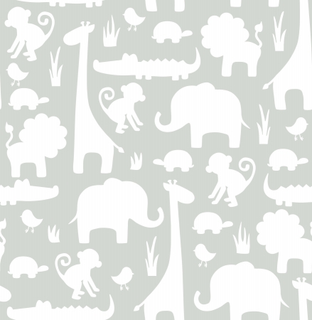 Nu1393 Its A Jungle In Here Peel And Stick Wallpaper, Grey