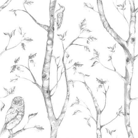 Nu1412 Woods Peel And Stick Wallpaper, Grey