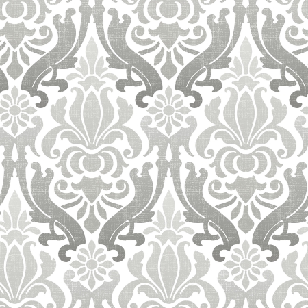 Nu1827 Nouveau Damask Peel And Stick Wallpaper, Grey