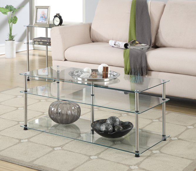 157459 3 Tier Coffe Table, Glass