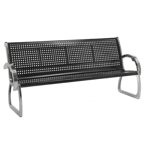 Commercial Zone 725101 Bench, Black & Stainless Steel - 6 Ft.