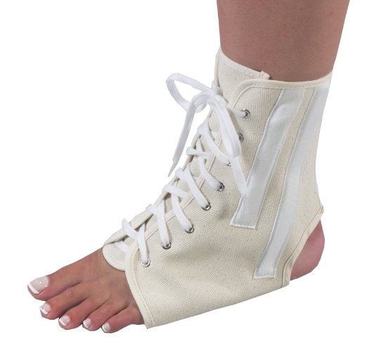 10-26000-lg-2 Canvas Ankle Brace With Laces, Beige - Large