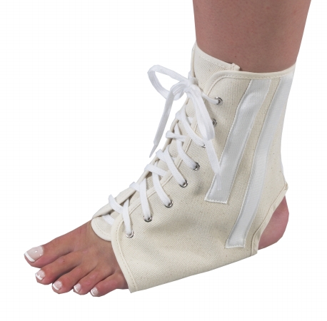 10-26000-sm-2 Canvas Ankle Brace With Laces, Beige - Small