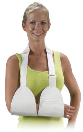 Double Pouch Arm Sling, White