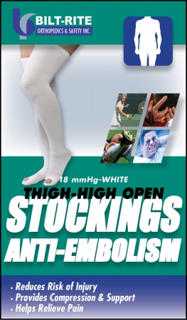 10-73100-lg Anti-embolism Stockings Thigh High Closed, White - Large
