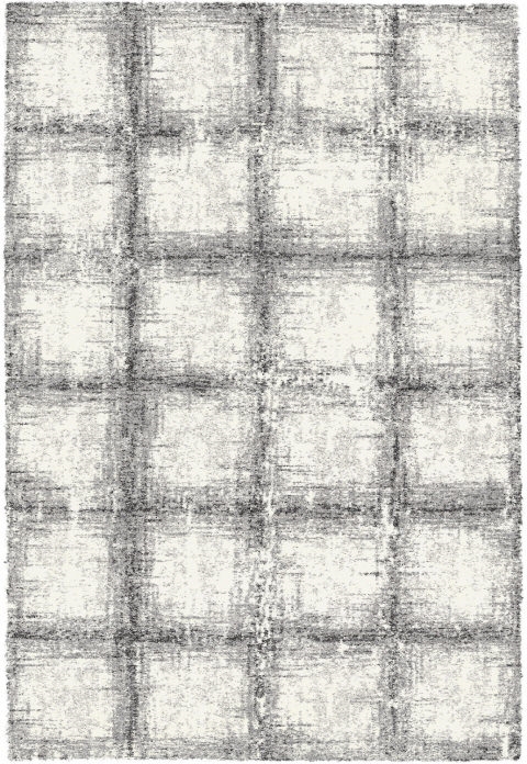 23095 Mehari Collection 7.10 X 11.2 In. Contemporary Rectangle Rug, Black & White