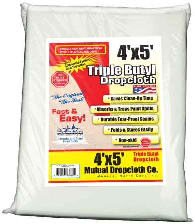 Dunn 33405 4 X 5 Ft. Paint Stopper Triple Coated Butyl Dropcloth