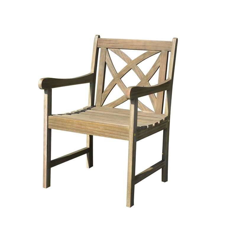 Outdoor Hand-scraped Hardwood Garden Arm Chair