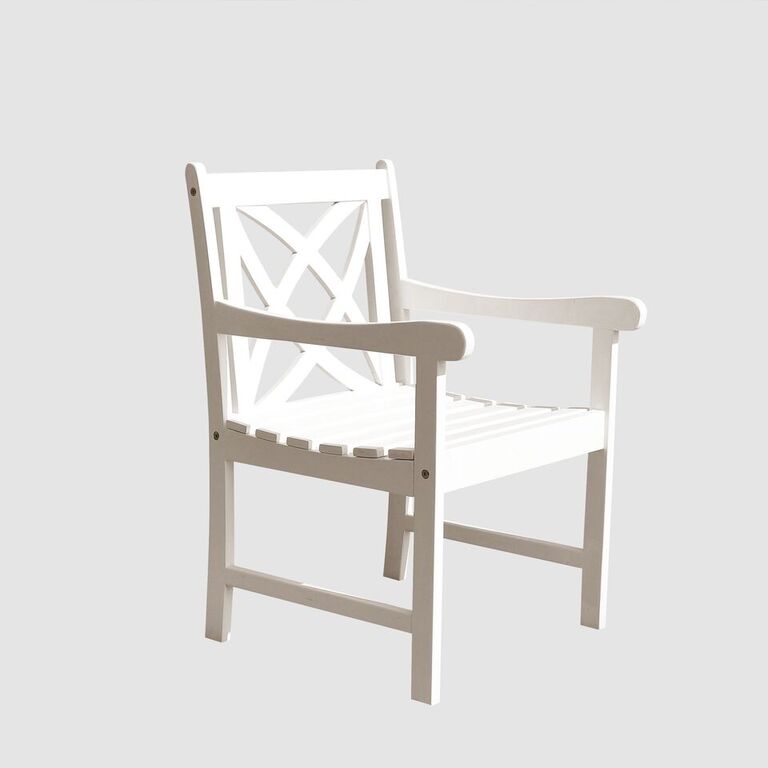 Garden Armchair In White - V1610