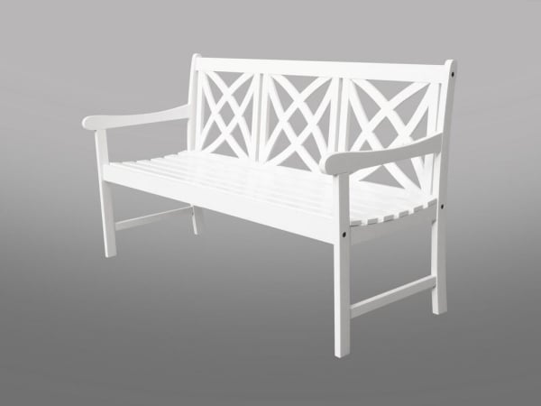 Patio 5-foot Wood Garden Bench In White -
