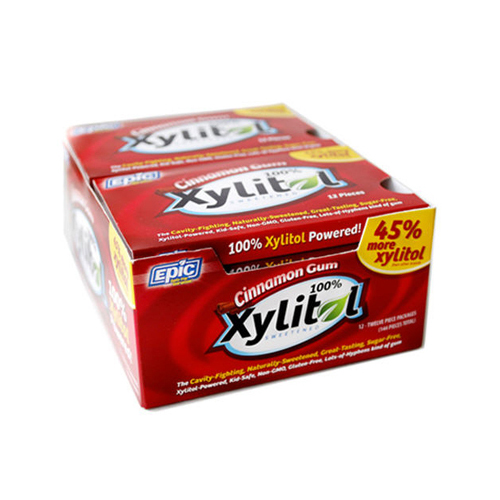 0730747 Xylitol Sweetened Cinnamon Gum, Case Of 12