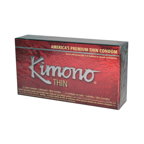 0906842 Kimono Premium Thin Latex Condoms - 12 Pack