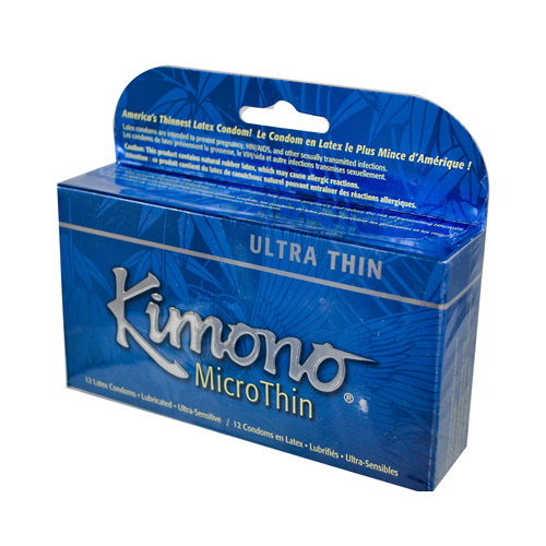 0787663 Kimono Ultra Thin Lubricated Latex Condoms - 12 Pack