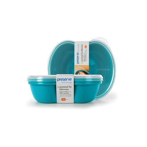 1211820 Small Square Food Storage Container, Aqua - Pack Of 2