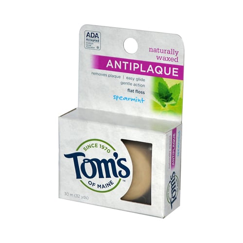Toms Of Maine 0268110 Antiplaque Flat Floss Waxed Spearmint, 32 Yards - Case Of 6