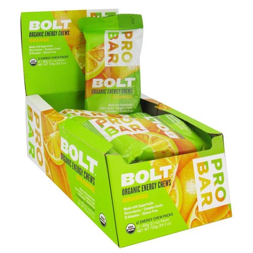 1232198 2.1 Oz Bolt Energy Chews, Organic Orange - Case Of 12