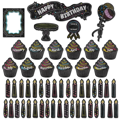 Ctp6961 Happy Birthday Mini Bulletin Board Set - Chalk