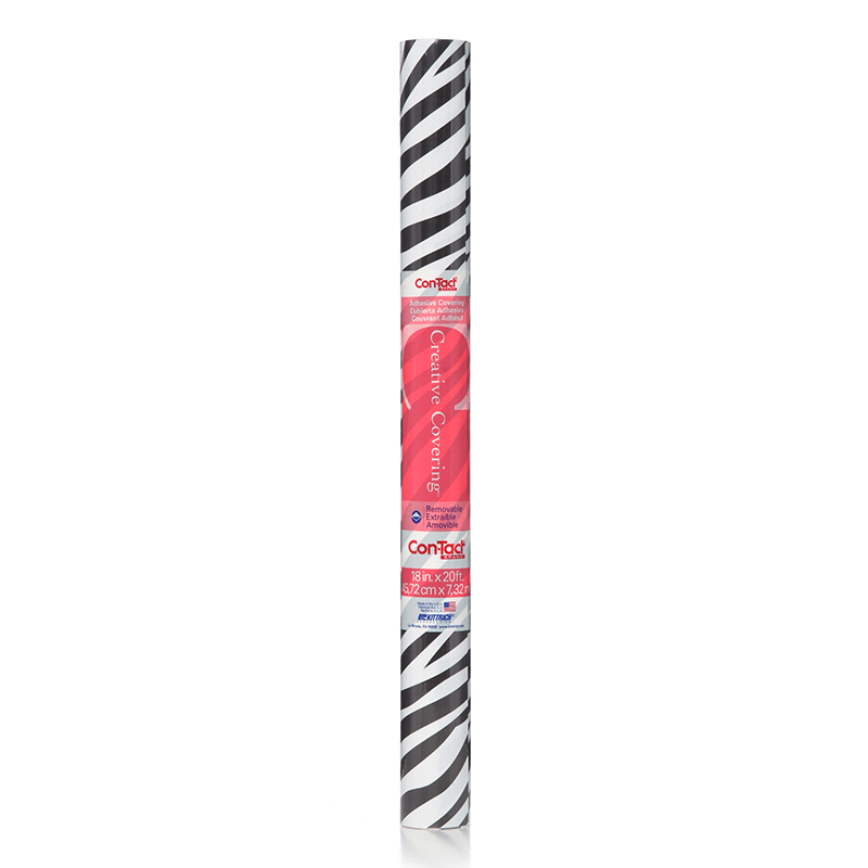 Kit20fc9at02 Contact Adhesive Roll, Zebra Print