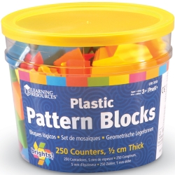 Ler3550 Plastic Pattern Blocks Brights Toys