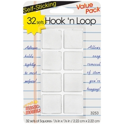 Mil3253w Hook N Loop 0.87 In. Squares 32 Sets