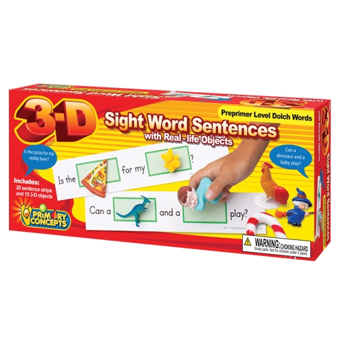 Pc-5280 3-d Sight Word Sentences Preprimer Level Dolch Words