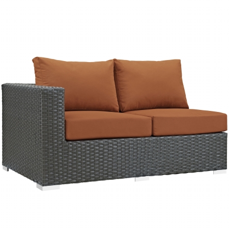 Eei-1858-chc-tus Sojourn Outdoor Patio Left Arm Loveseat, Canvas Tuscan