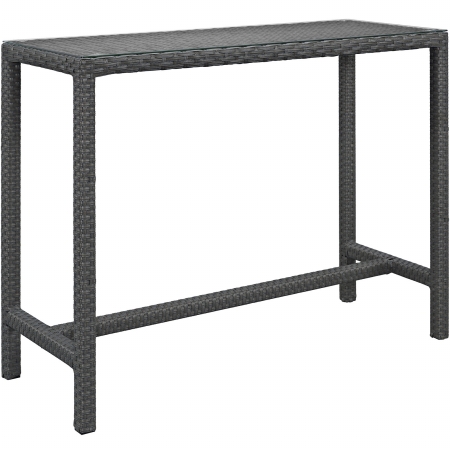 Eei-1956-chc Sojourn Large Outdoor Patio Bar Table, Chocolate