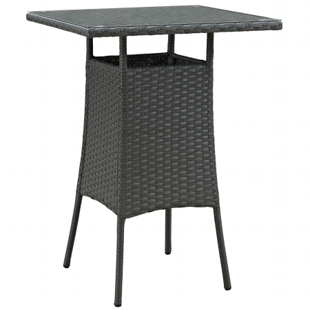 Eei-1958-chc Sojourn Small Outdoor Patio Bar Table, Chocolate