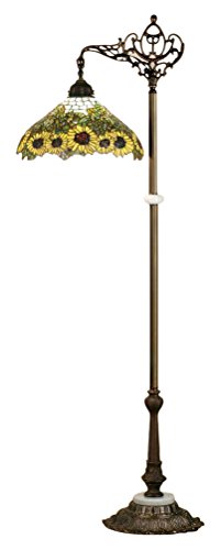 Meyda 65834 61 in. Wild Sunflower Bridge Arm Floor Lamp Floor Lamps