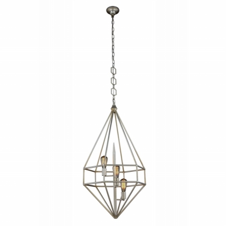 Marquis Vintage Silver Leaf Pendant Lamp, 40 X 22 In.