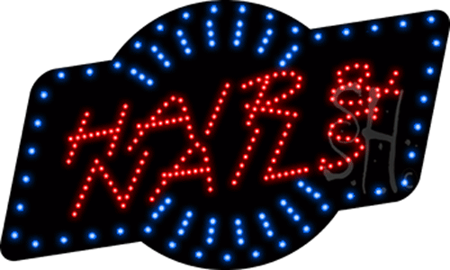 The Sign Store L100-8725 Hair and Nails Animated LED Sign 18 x 30 x 1 in. The Sign Store L100-8725 Hair and Nails Animated LED Sign 18 x 30 x 1 in.