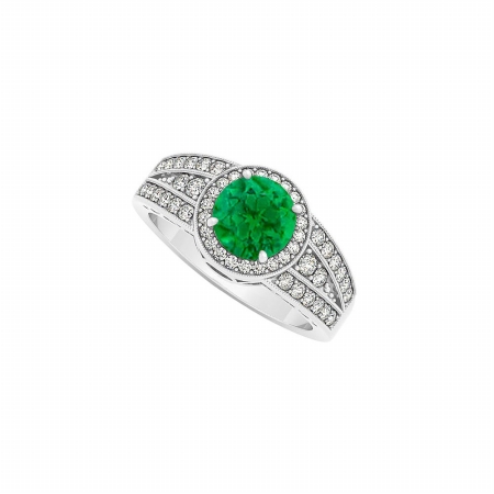 Emerald & Cz Ring Latest Design Perfect Jewelry Gift, 28 Stones