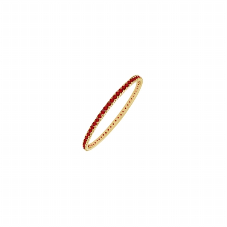 3 Ct Classy Ruby Eternity Bangle In 14k Yellow Gold, 108 Stones