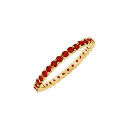 6 Ct Ruby Eternity Bangle In 14k Yellow Gold For Her, 87 Stones