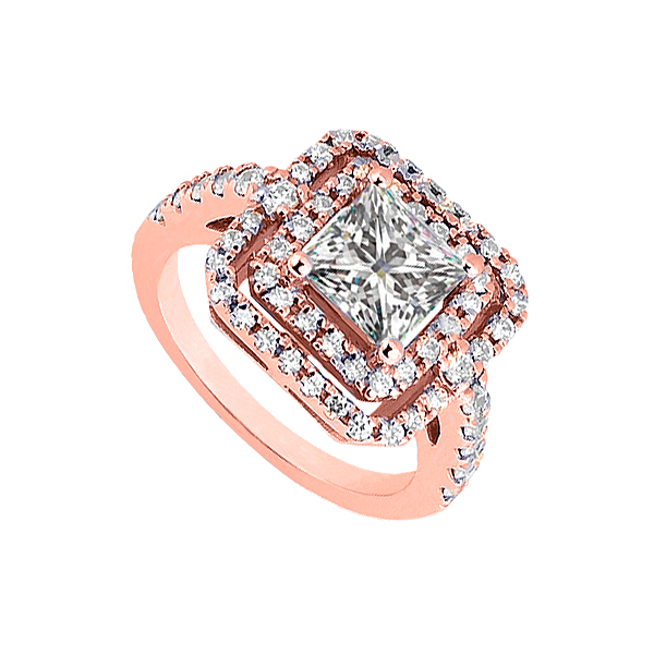 Conflict Free Diamond Engagement Ring, 14k Rose Gold