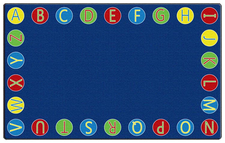 Fe405-32a Rectangle Alphabet Circles Carpet, 6 Ft. X 8 Ft. 4 In.