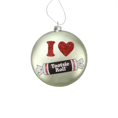 31744192 Candy Lane Tootsie Roll Orignal Chewy Chocholate Candy Christmas Disc Ornament