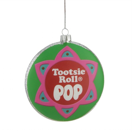 31744199 Candy Lane Tootsie Roll Pop Orignal Candy-filled Lollipop Christmas Disc Ornament