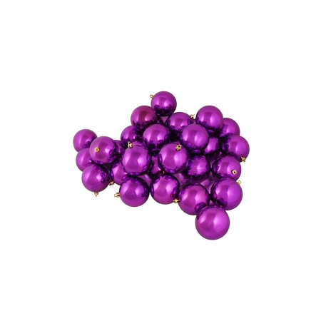 31744244 Shiny Sugar Plum Purple Shatterproof Christmas Ball Ornaments