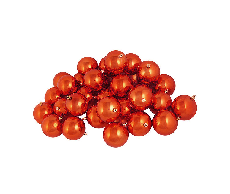 31744286 Shiny Burnt Orange Shatterproof Christmas Ball Ornaments